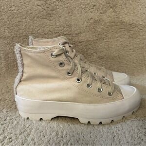 Converse CT All Star Lugged High Top Sherpa Pink Platform Sneakers Womens 8